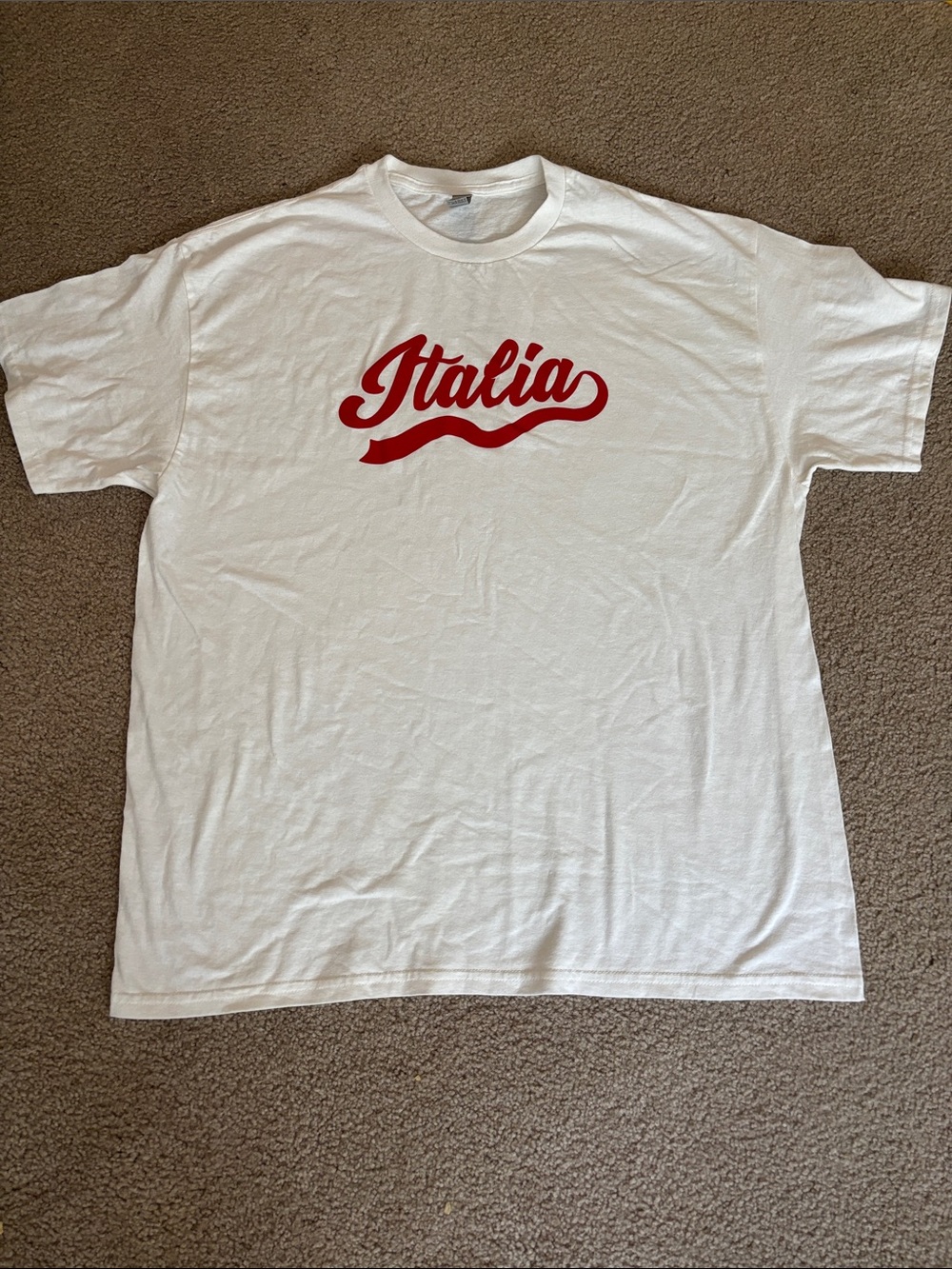 Italia Graphic Tee - White with Red Script size XL - Picture 1 of 4